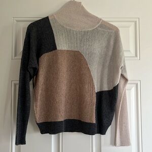 Multi-color Turtleneck Girls Sweater, Acrylic,  size: 11-12